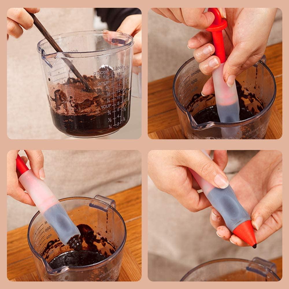 4PCS Trang trí bút, silicone Viết thực phẩm, bút -Chocolate Pasting Pen để trang trí sô cô la Cupcakes