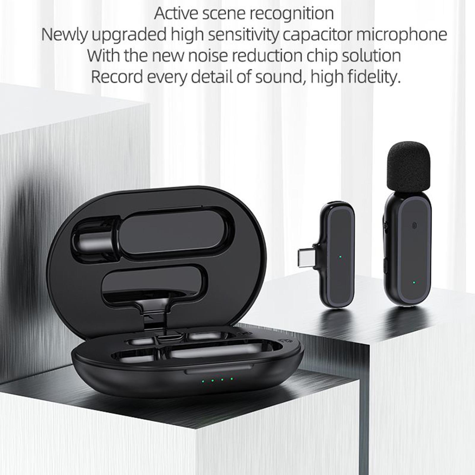 Wireless Lavalier Microphone Type C with Charging Box Clip On