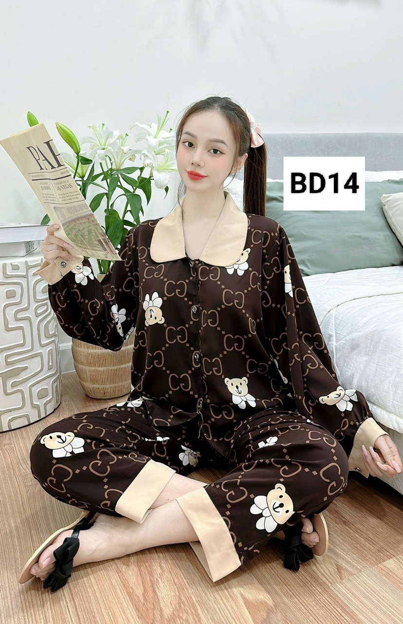 Đồ bộ nữ Lụa Mango Size Lớn tay dài quần dài BD14