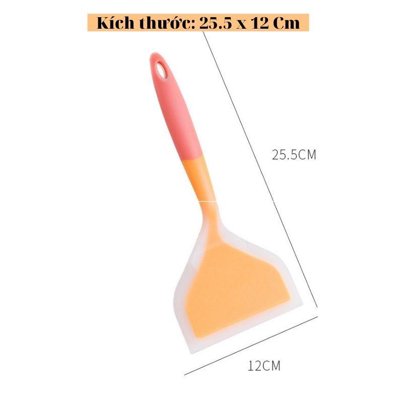 Spatula Cây Vét Bột Phới Trộn Bột Dạng Phẳng Xúc Lật Thức Ăn Nhà Bếp Bằng Silicon Chịu Nhiệt Cao Cấp - SPAPHANG255