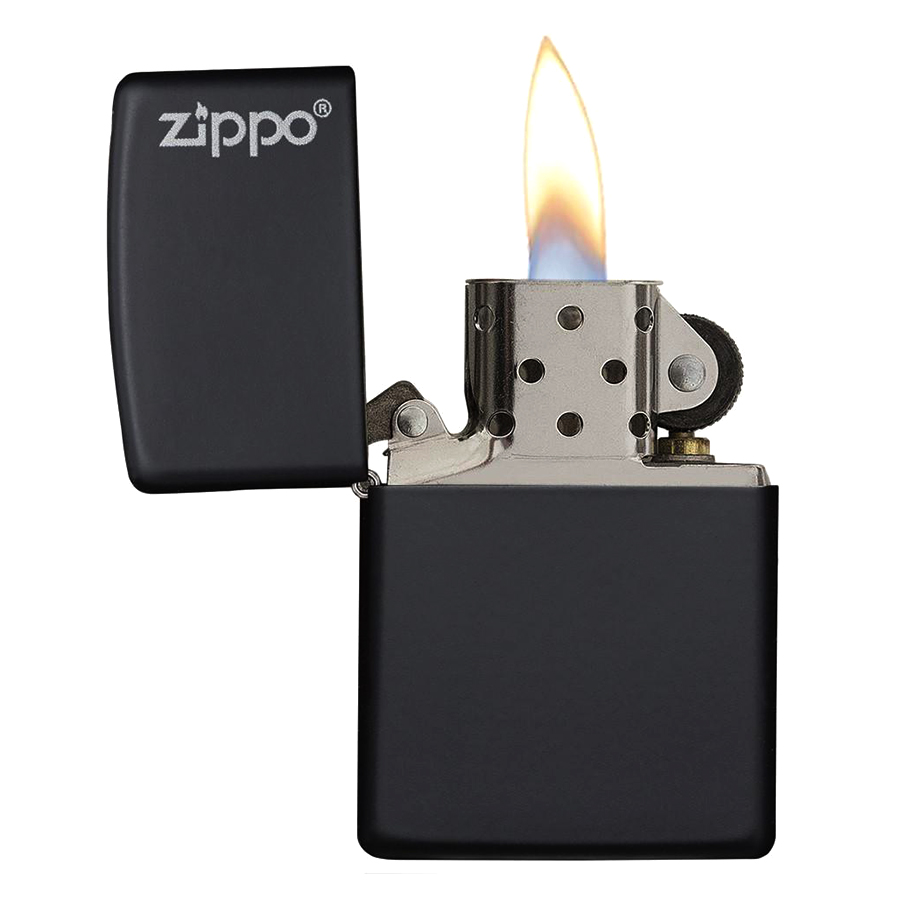 Bật Lửa Zippo Black Matte Với Logo