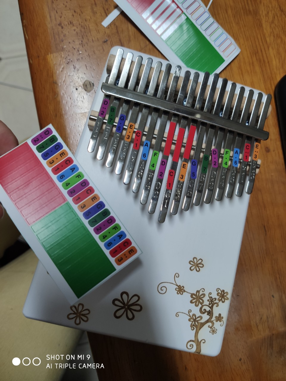 Giấy dán màu đàn kalimba giấy dán nốt đàn kalimba phụ kiện đàn kalimba cho bạn mới tập chơi