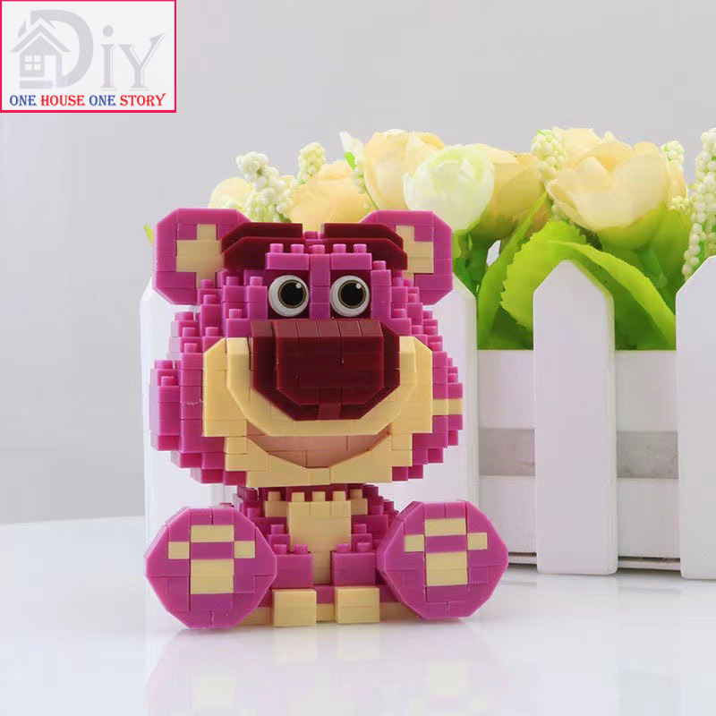 Bộ Đồ Chơi mô hình lắp ráp lego hình động vật hoạt hình GẤU DÂU TÂY MINI đáng yêu Sáng Tạo Quà tặng Dành Cho Nam Và Nữ