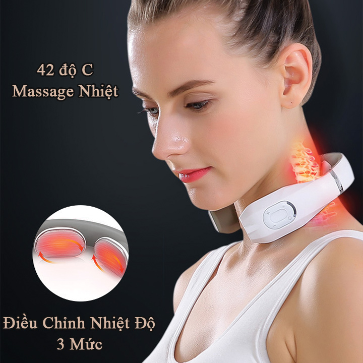 Máy Massage Cổ Điện Xung Leerkang LEK-518D tích hợp massage nhiệt