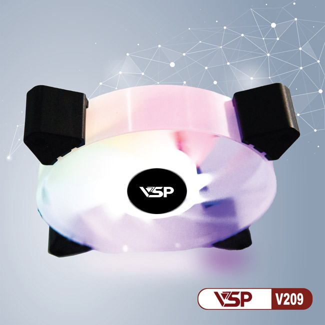 Fan Case 12cm VSP V209 LED RGB (không đồng bộ Hub) - Hàng chính hãng Tech Vision phân phối