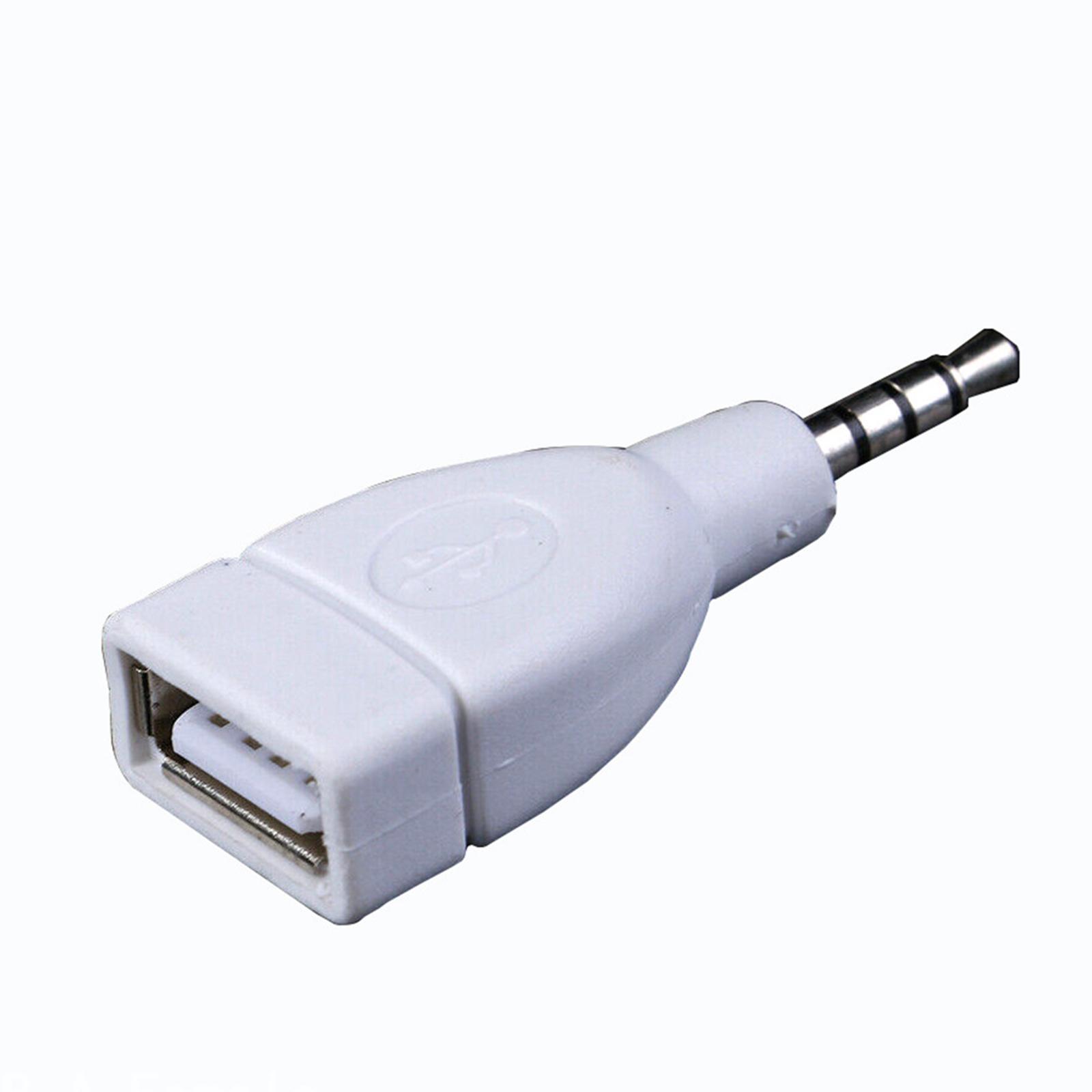 2x 3.5mm Male Audio AUX   to USB 2.0 Type A Female OTG Converter Cable