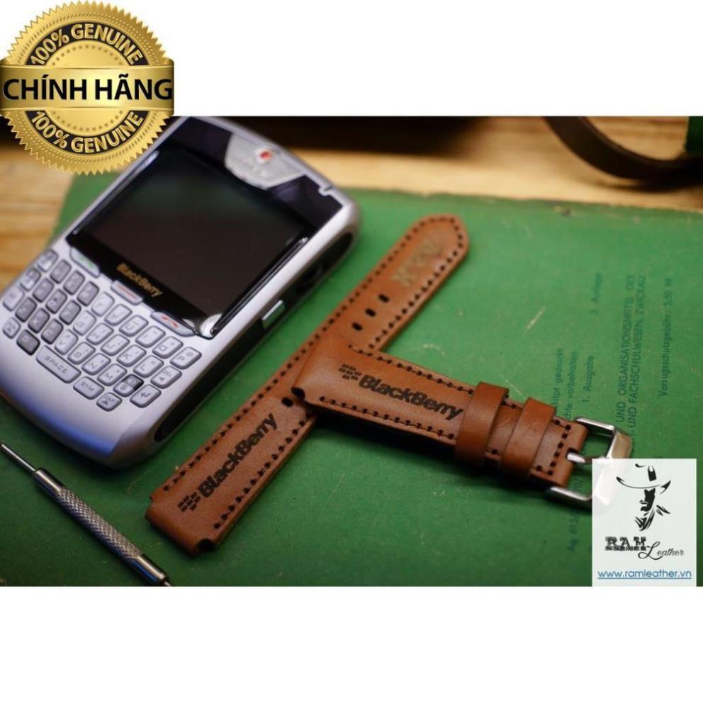 DÂY ĐỒNG HỒ DA BÒ THẬT NÂU ĐỎ - DÀNH CHO BLACKBERRY - HÀNG CHÍNH HÃNG