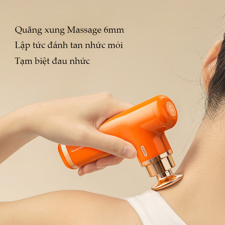 Máy Massage Cầm Tay Mini YESOUL MG12, Massage Cầm Tay 3 Đầu 3 Mức Độ, Không Gây Tiếng Ồn