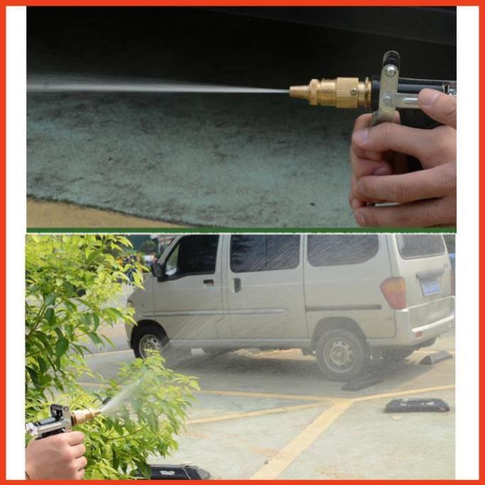 Bộ dây và vòi xịt tăng áp lực nước 300% rửa xe tưới cây 236498 - dây trắng