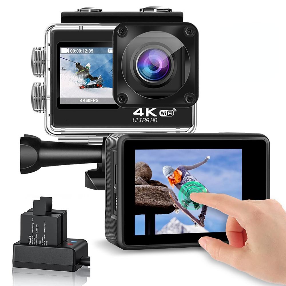 2.0inch 1.4 Máy ảnh hành động 4K 60fps với màn hình điều khiển điều khiển từ xa Thể thao chống nước máy ảnh máy ảnh máy ghi máy thể thao camera cam