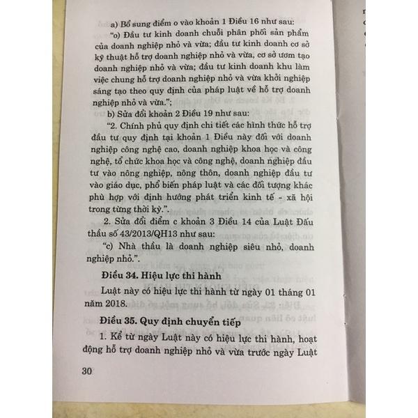 Sách - Luật hỗ trợ doanh nghiệp vừa và nhỏ