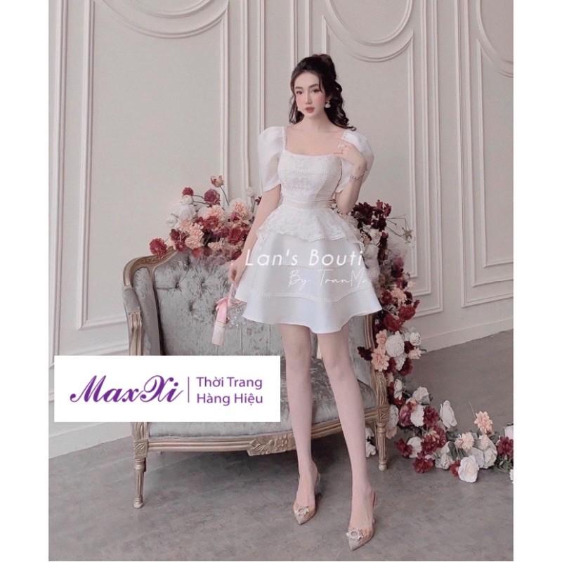 Váy Xoè Phối Ren Đầm Nữ Dự Tiệc