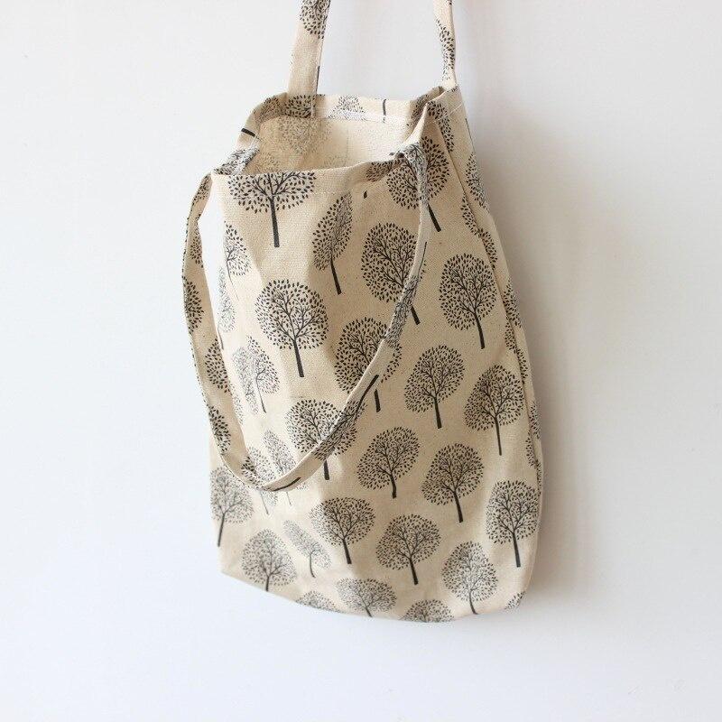 1pc Handmade Linen Bag Shoulder Bag Travel Storage Bag Portable Tote Bag