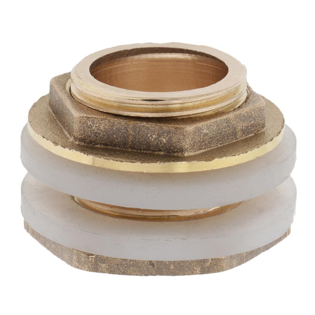 Brass Water Tank Connector Bulkhead Fitting With Rubber