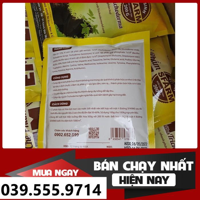EM Plus Trichoderma Sfarm 200G DÙNG Ủ PHÂN RÁC THẢI KHÔNG MÙI