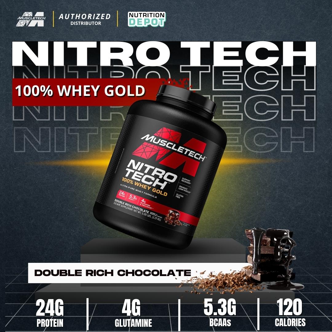 Sữa tăng cơ Nitrotech Whey Gold Muscletech 5lbs 69 lần dùng, Tăng cơ và phục hồi cơ nhanh chóng