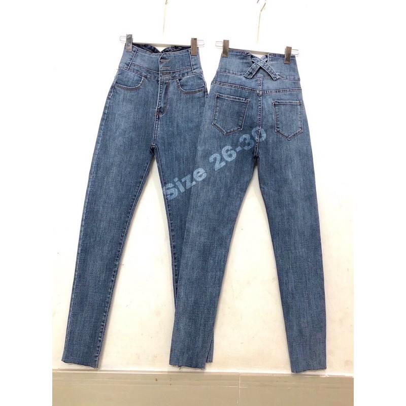 QUẦN JEANS LƯNG CAO ĐAN CHÉO CHỮ X LƯNG- ảnh thật treo chụp nhé
