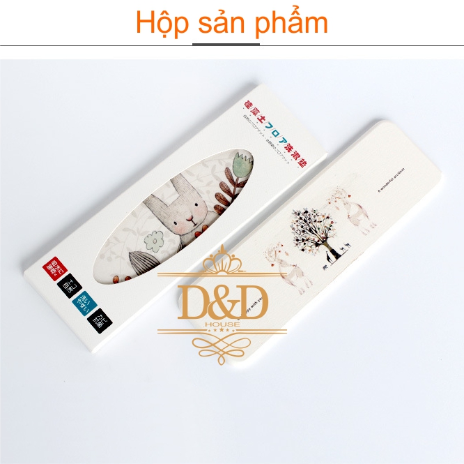 Miếng lót, tấm lót hút nước bằng đất xốp Diatomite (22.5x7cm) họa tiết, thông điệp dễ thương