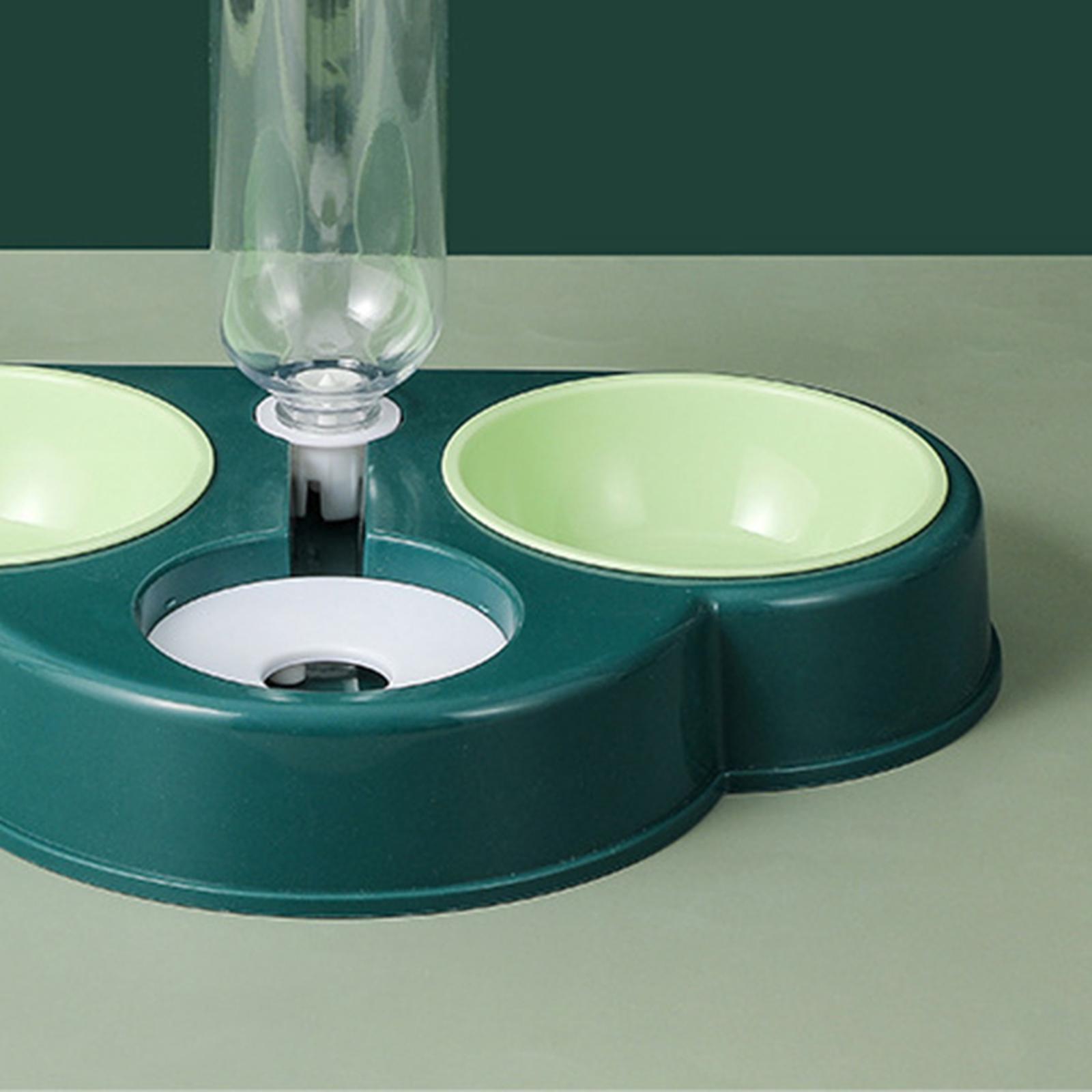 Portable Automatic Feeder Dual Bowl Feeder Bowl Dish Food Dispenser