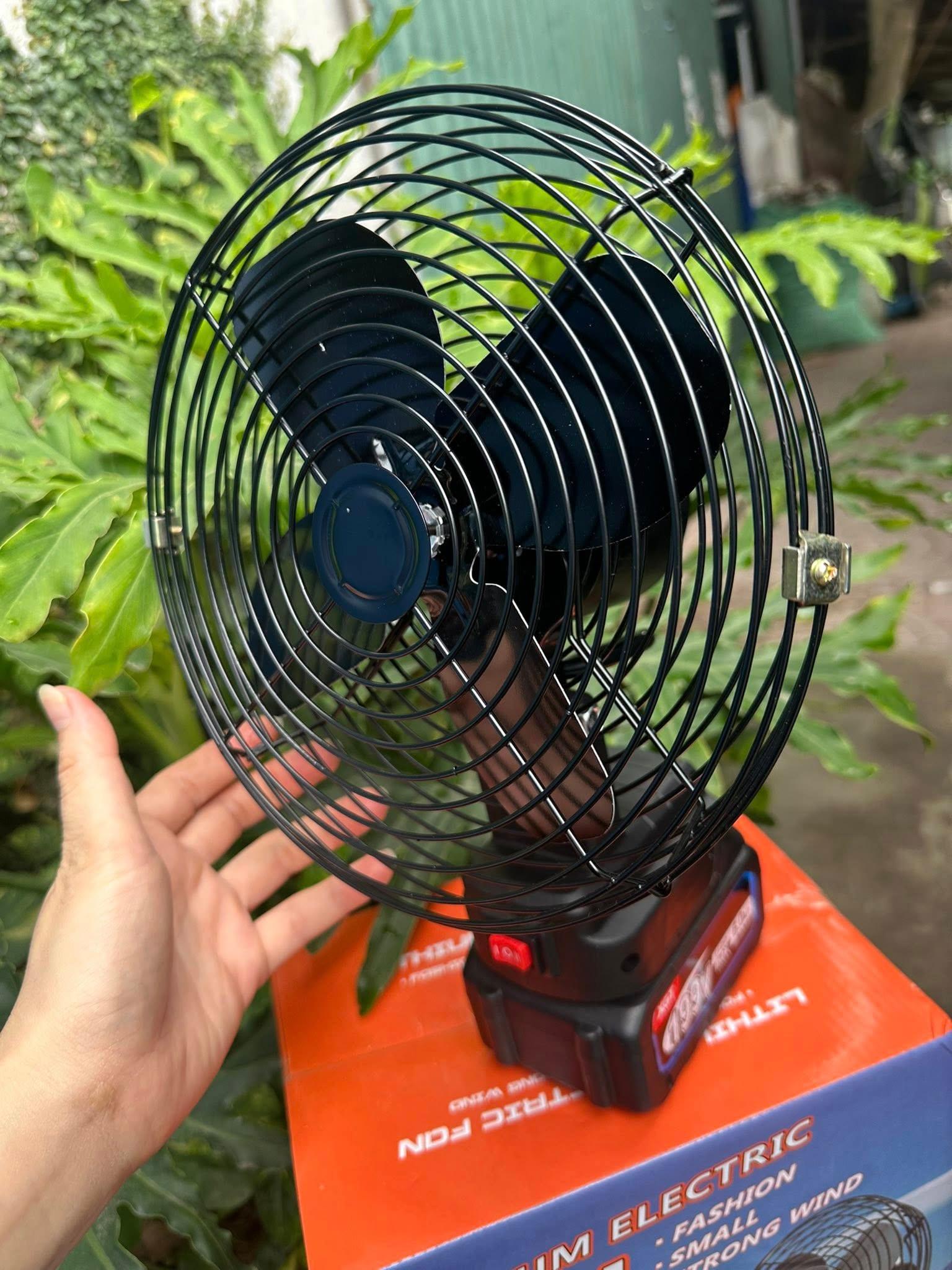 Quạt Tích Điện Chạy Pin, Quạt Mini Để Bàn 8 Inch Công Suất Lớn, Làm Mát Cực Nhanh