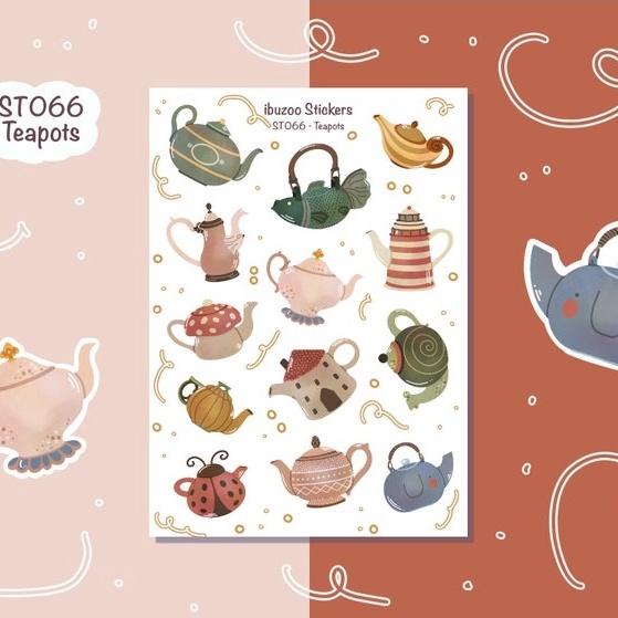 Sticker sheet teapots - chuyên dán, trang trí sổ nhật kí, sổ tay | Bullet journal sticker Sticker sheet Unim023