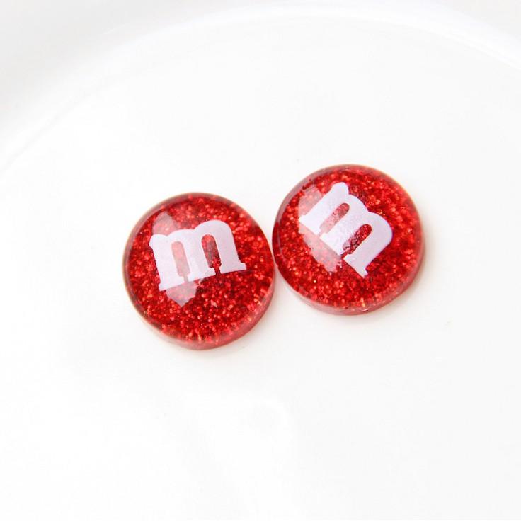 *HN* Charm kẹo M&M với nhũ các màu dùng trang trí nút áo, vỏ điện thoại, Jibbitz, slime, DIY