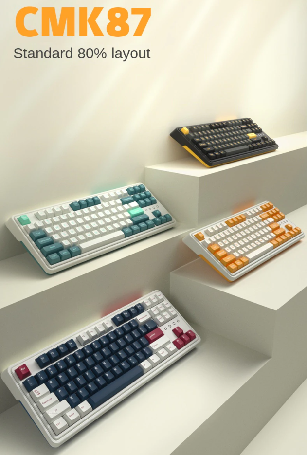Bàn phím máy tính FL-Esports CMK87SAM Yellow & White 3 Mode _Mới, hàng chính hãng