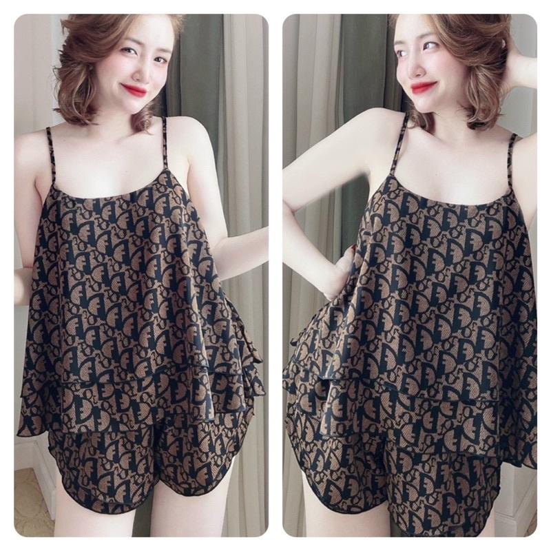 Đồ Ngủ Nữ 2 Dây Lụa, Bộ Mặc Nhà BIGSIZE Lụa Mango 2 tầng, Fresize 40-70kg, tuỳ chiều cao - HÌNH CHỤP THẬT