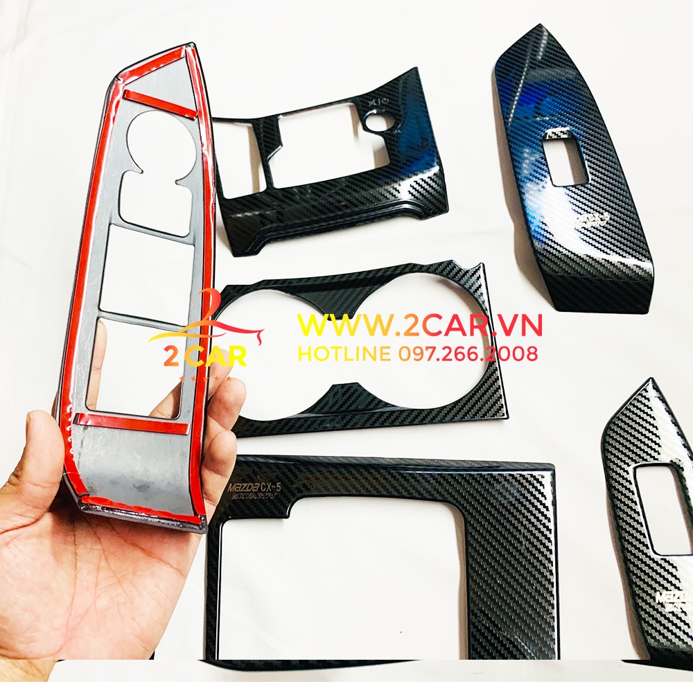 Ốp nội thất Carbon xe Mazda CX5/ Cx-5 2018 2019 2020 2021 2022 vân Cacbon kim loại cao cấp