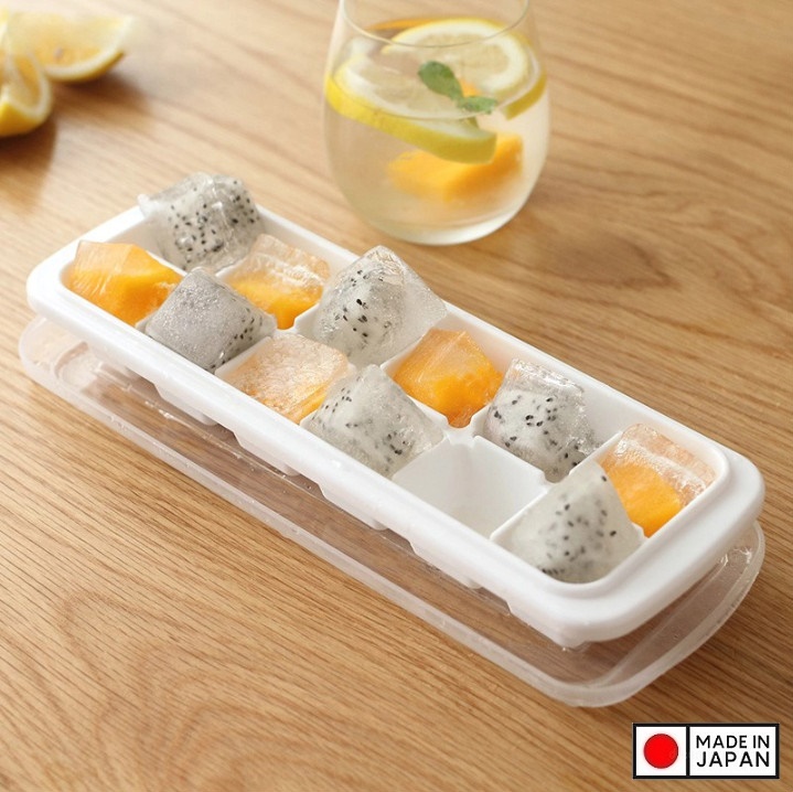 Combo 2 khay làm đá 12 viên có nắp Inomata 