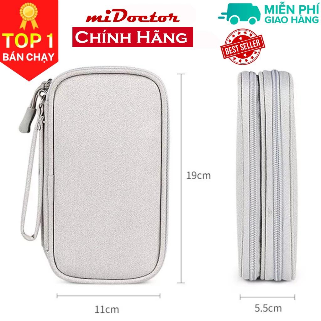 Hình ảnh Túi phụ kiện công nghệ mini đựng pin sạc dự phòng, điện thoại, cáp sạc usb, tai nghe có quai cầm Hàng Chính Hãng miDoctor