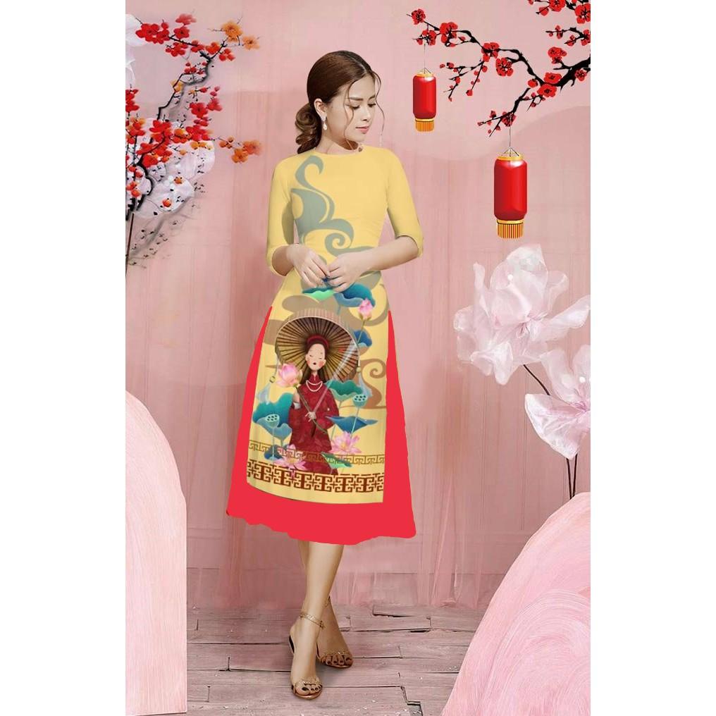 GIÁ XƯỞNG - Áo dài cách tân lụa in 3D