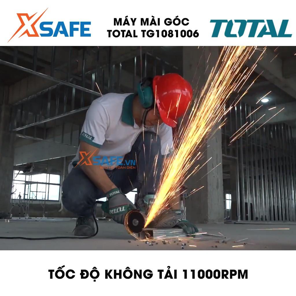 Máy mài cầm tay TOTAL TG1081006 công suất 800W đóng gói trong hộp màu. Máy mài góc điện thế 200-240V - Chính hãng