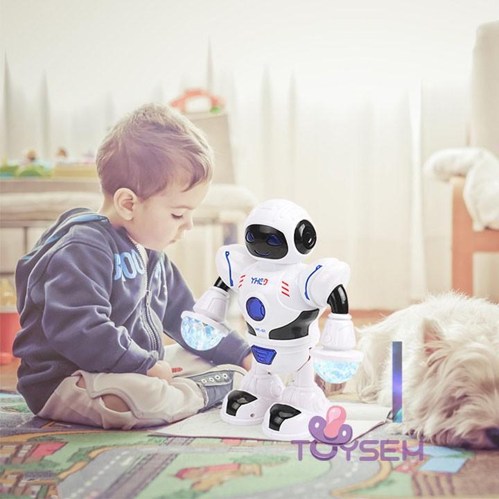 Đồ chơi trẻ em robot nhún nhảy múa theo nhạc có đèn led vui nhộn - Quà tặng sinh nhật cho bé