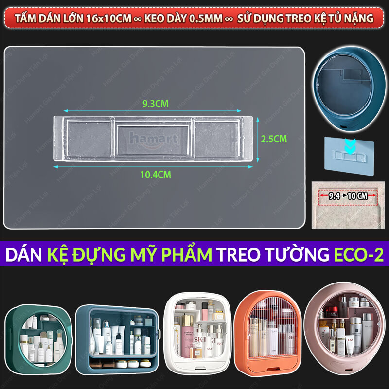 Miếng Dán Tủ Đựng Mỹ Phẩm Treo Tường Bản Lớn Thay Thế Kệ Để Đồ Trang Điểm Nhà Tắm Hamart