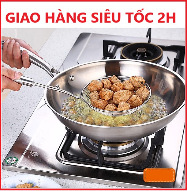 Vợt chiên vớt ráo dầu inox - 39cm 108g