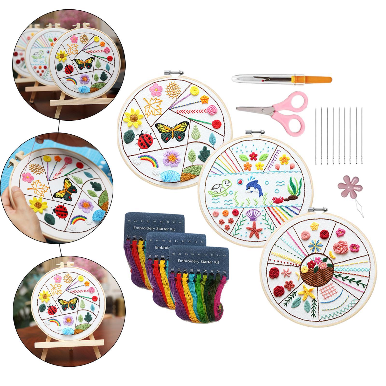 Embroidery Stitch Practice Kit with Pattern Cross Stitch Crafts for Practice