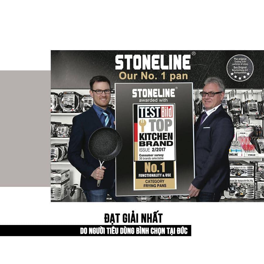 Chảo chống dính có nắp phủ đá thiên nhiên Stoneline 28 cm