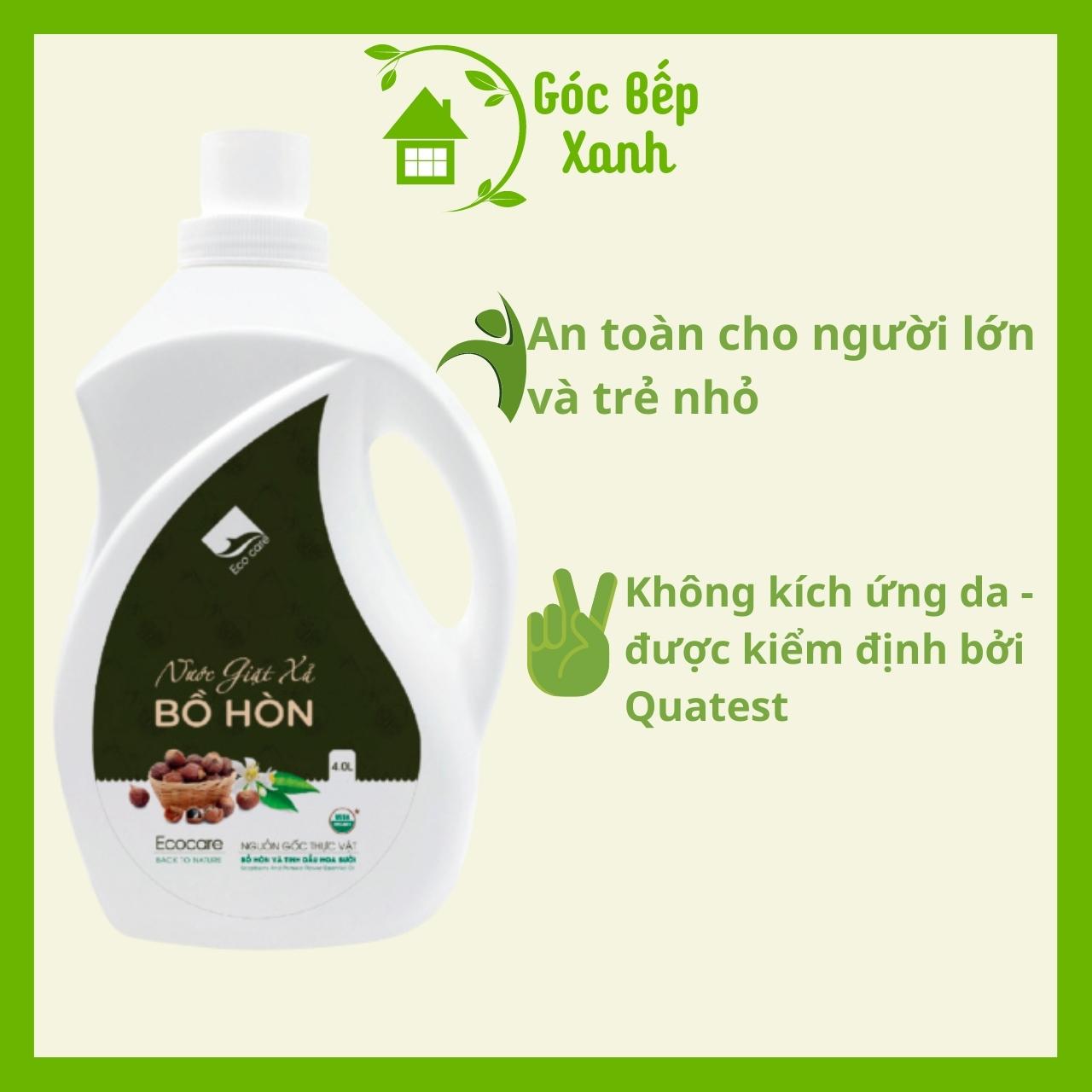 Nước giặt xả hữu cơ Bồ Hòn Ecocare tinh dầu Hoa Bưởi 4000ml