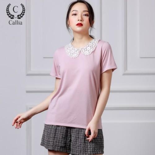 Áo thun nữ Callia thiết kế cổ ren