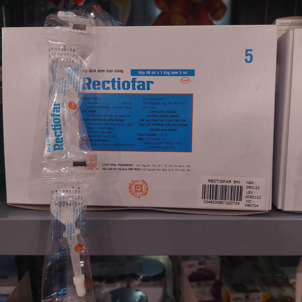 Ống bơm trực tràng, đi cầu người lớn và trẻ em Rectiofar ống 3ml, 5ml