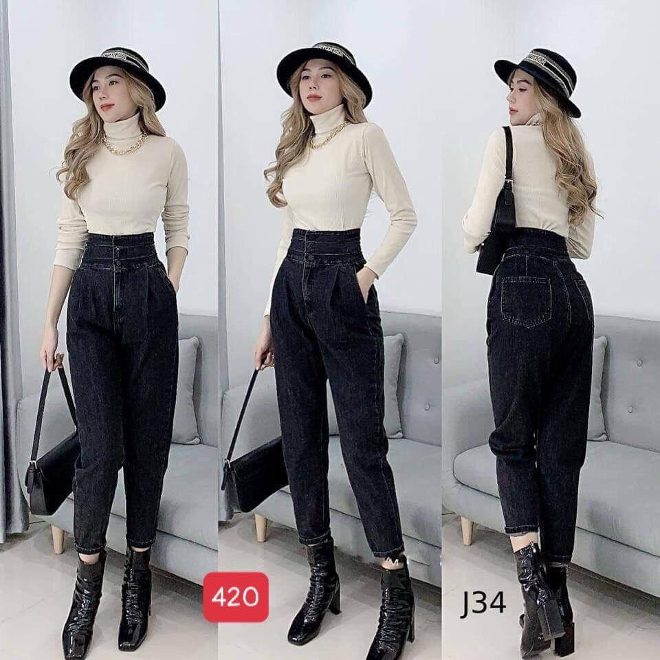 Quần baggy nữ đẹp murad_fashion, quần baggy màu đen bó chân lưng cao cá tính 2021 bgn420