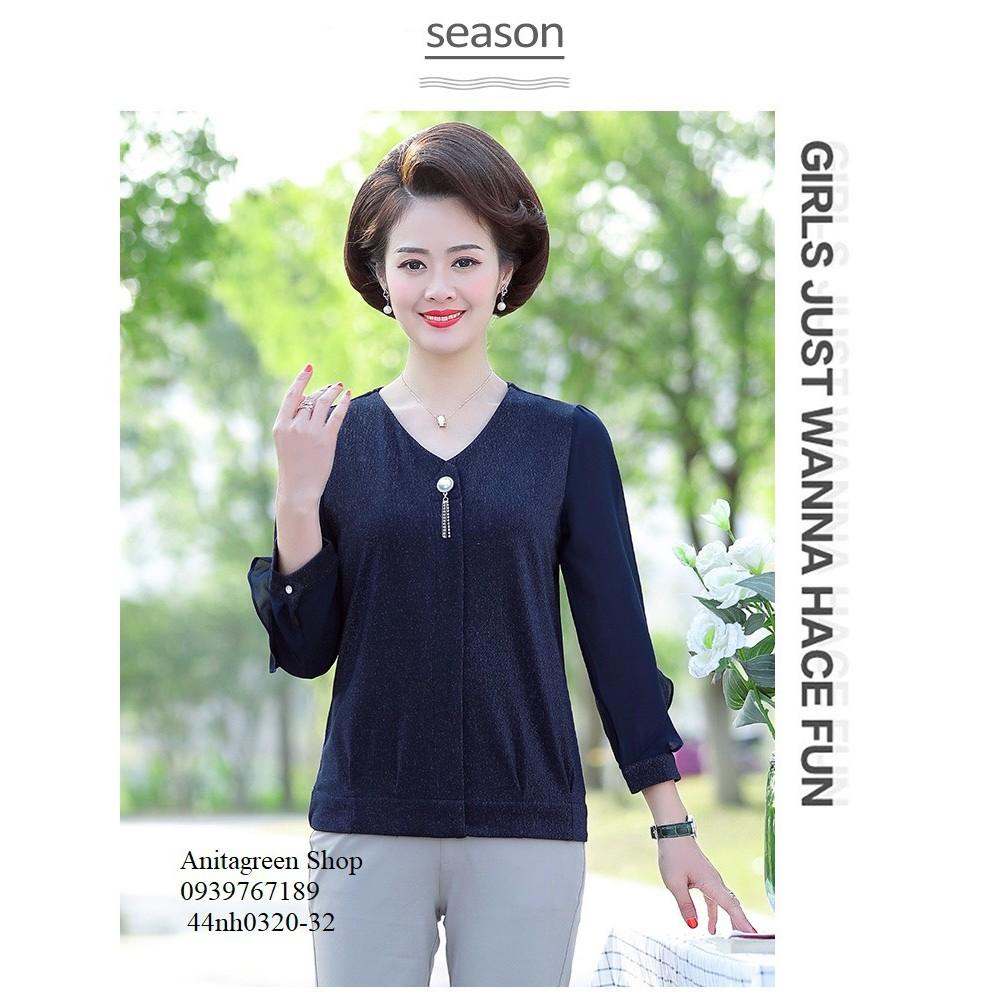 44nh0320-ÁO KIỂU KIM TUYẾN TRUNG NIÊN S-6XL