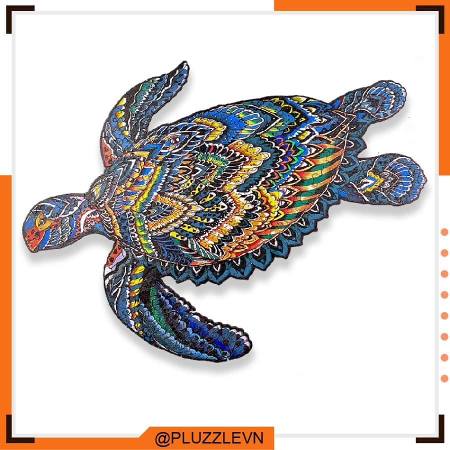 PLUZZLE Bộ xếp hình gỗ đồ chơi puzzle ghép hình con vật độc đáo - Rùa Biển – PZ004