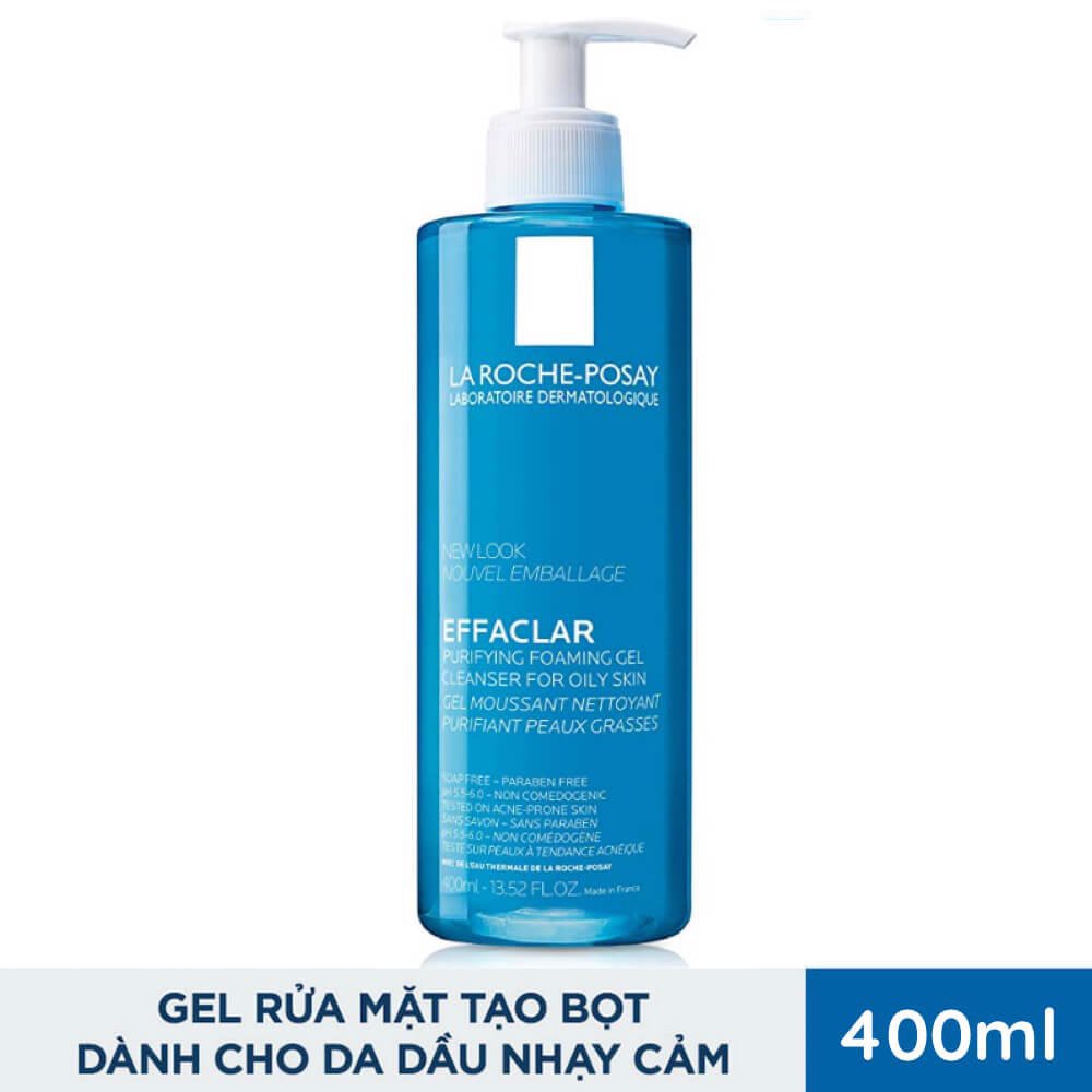 Gel Rửa Mặt Tạo Bọt La Roche Posay Làm Sạch Dành Cho Da Dầu Nhạy Cảm Effaclar Purifying Foaming Gel For Oily Sensitive Skin 400ml
