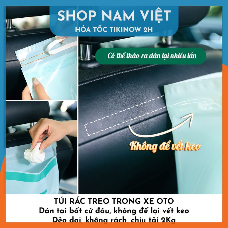 Bộ 15 Túi Rác Dán Treo Xe Oto Tiện Lợi