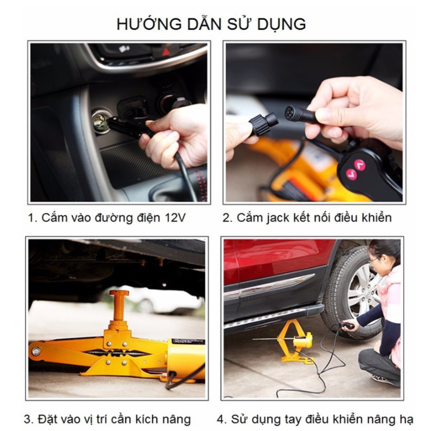Bộ nâng kích gầm điện ô tô TY-EJ02, 2 tấn, 12V