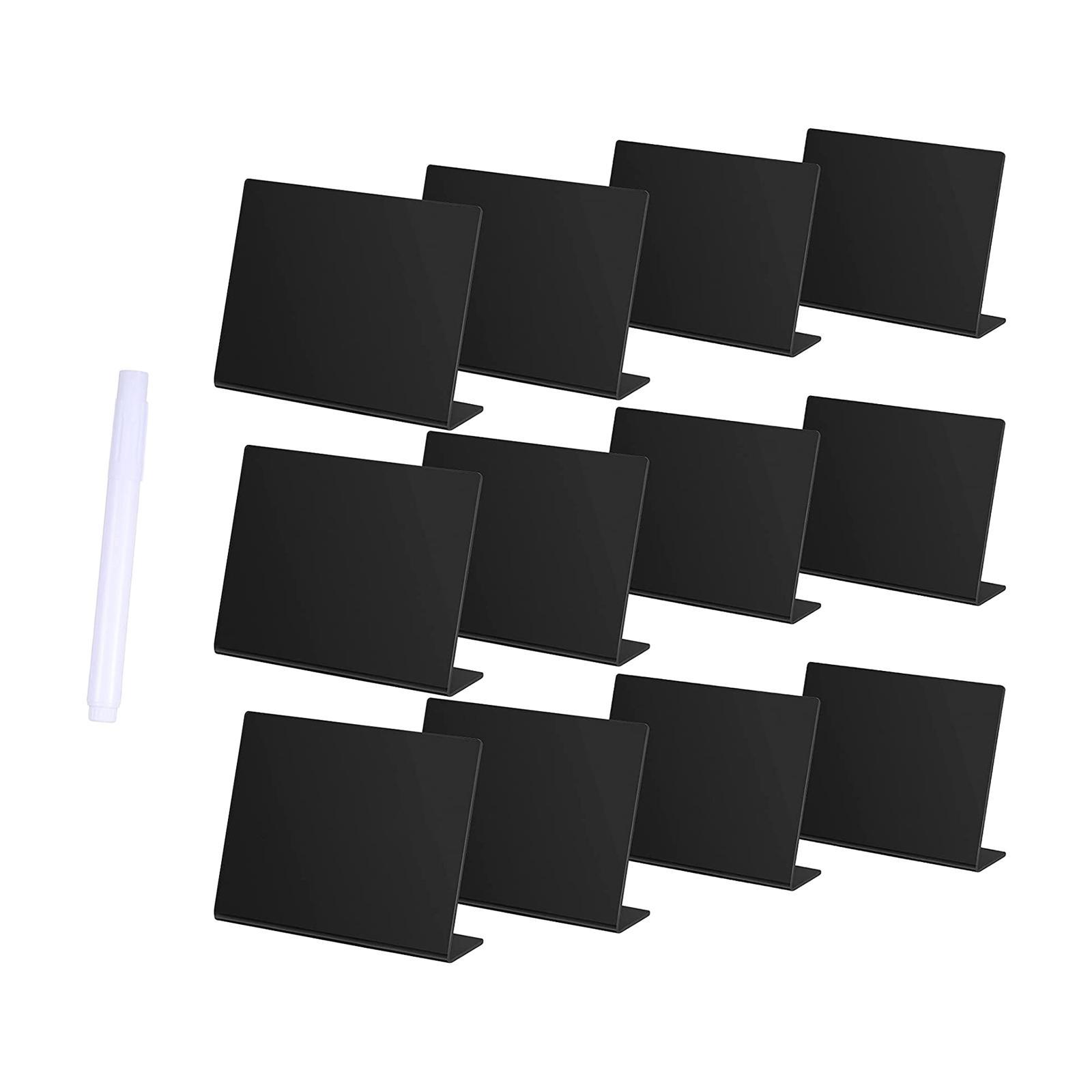 12Pcs Tabletop Message Board Memo Writing Board for Shop Buffet Wedding Black