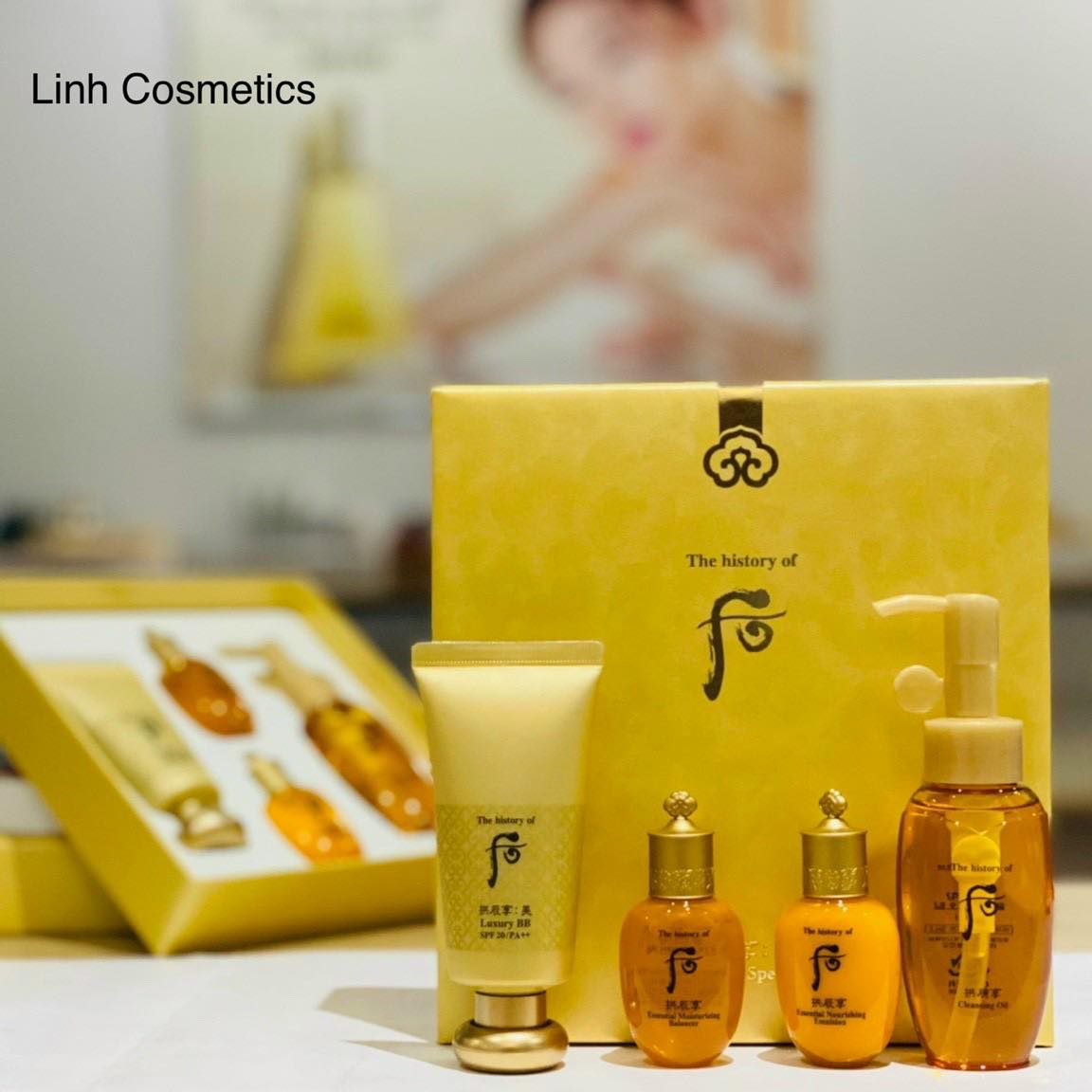 Set Kem Nền Che Khuyết Điểm Cao Cấp Whoo Gongjinhyang Mi Luxury Bb Special Set Spf20/pa++