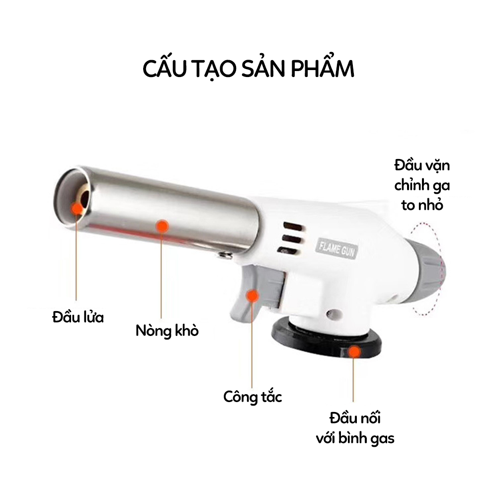 Khò gas mini Flame Gun đầu khò gas mini đánh lửa tự động mồi bếp chế biến thực phẩm